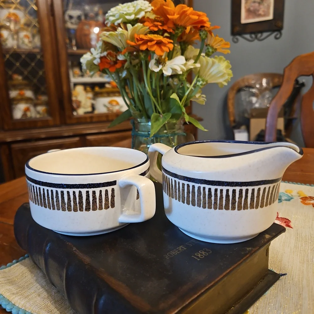 Lenox Percussion‎ Creamer and Sugar Bowl Temper-ware